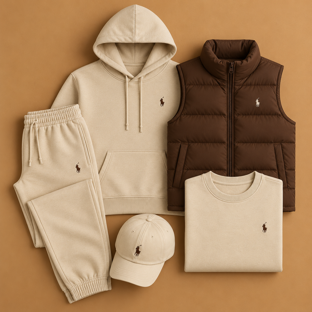 Men’s 5-Piece Puffer Vest & Hoodie Set