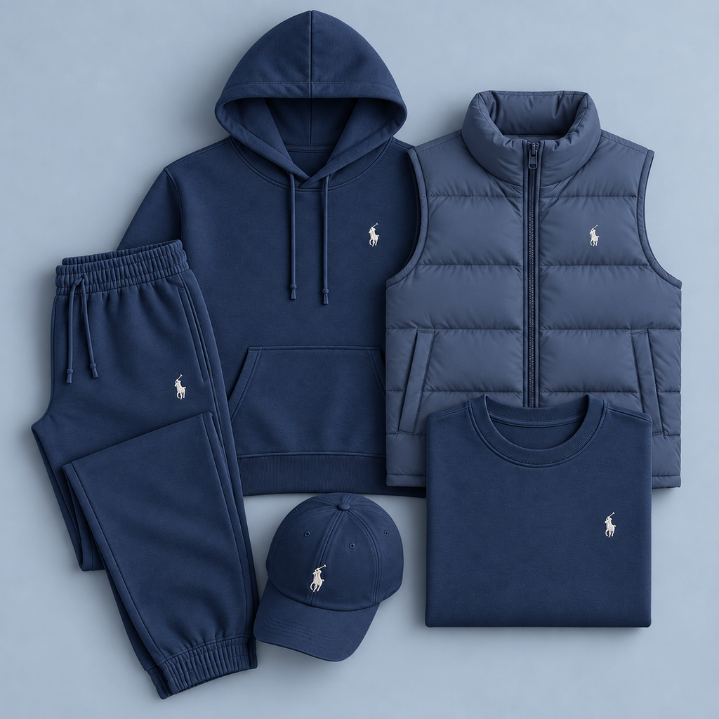 Men’s 5-Piece Puffer Vest & Hoodie Set