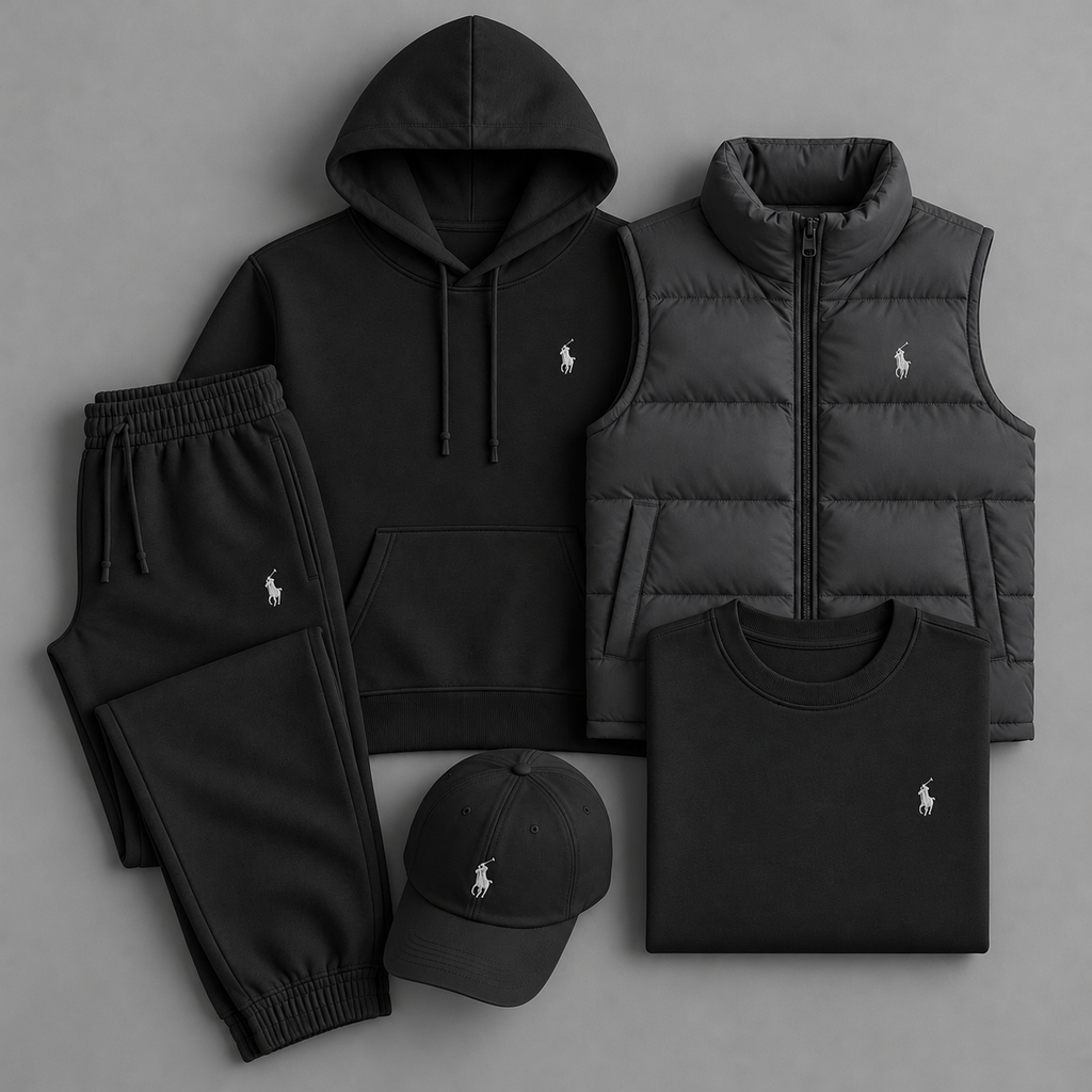 Men’s 5-Piece Puffer Vest & Hoodie Set