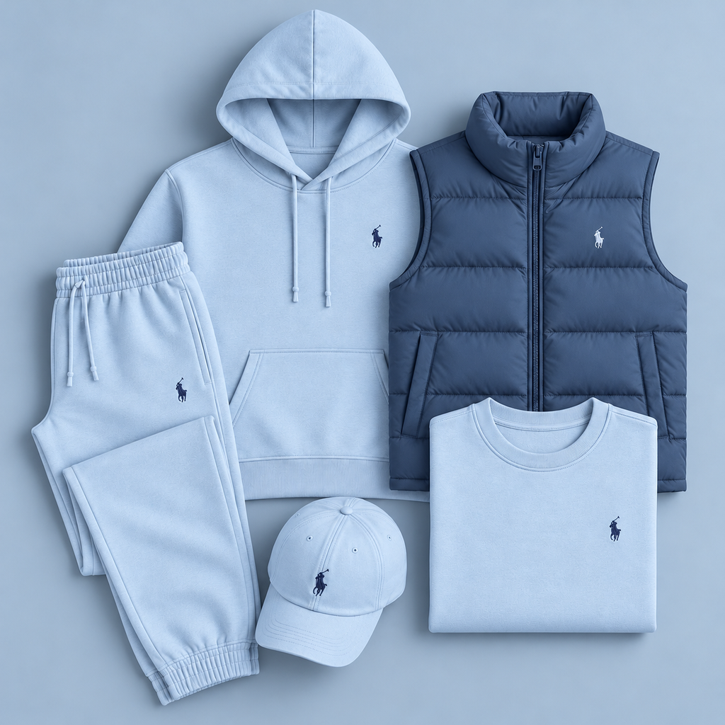 Men’s 5-Piece Puffer Vest & Hoodie Set