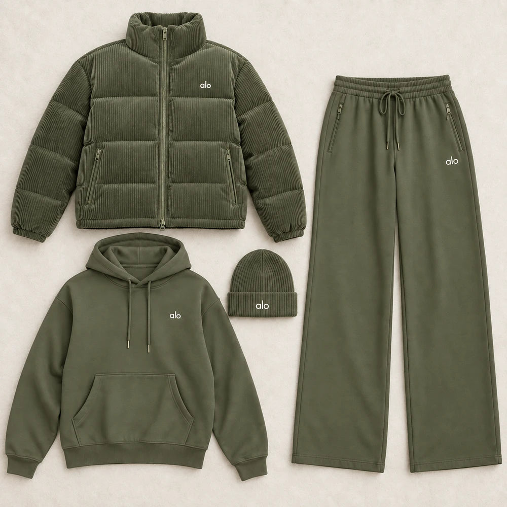 ALO Corduroy Down Jacket Set