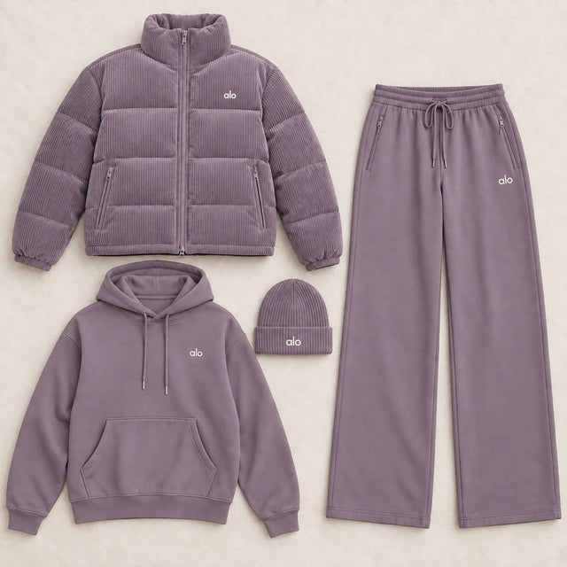 ALO Corduroy Down Jacket Set