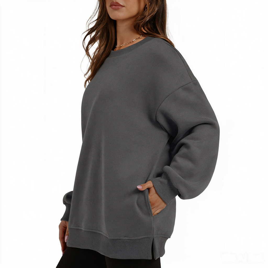 Zrall Women's long-sleeve sweatshirt with fleece lining and extra thickness