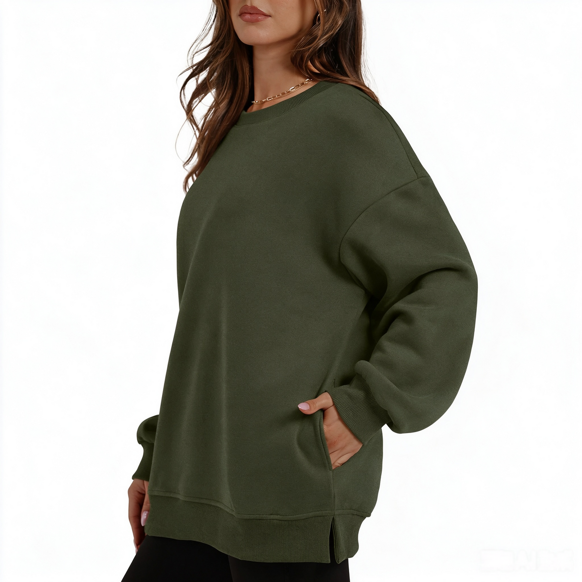 Zrall Women's long-sleeve sweatshirt with fleece lining and extra thickness