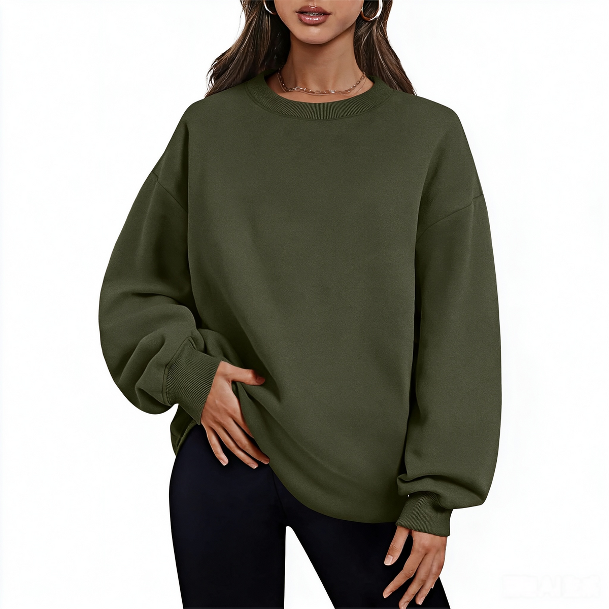 Zrall Women's long-sleeve sweatshirt with fleece lining and extra thickness