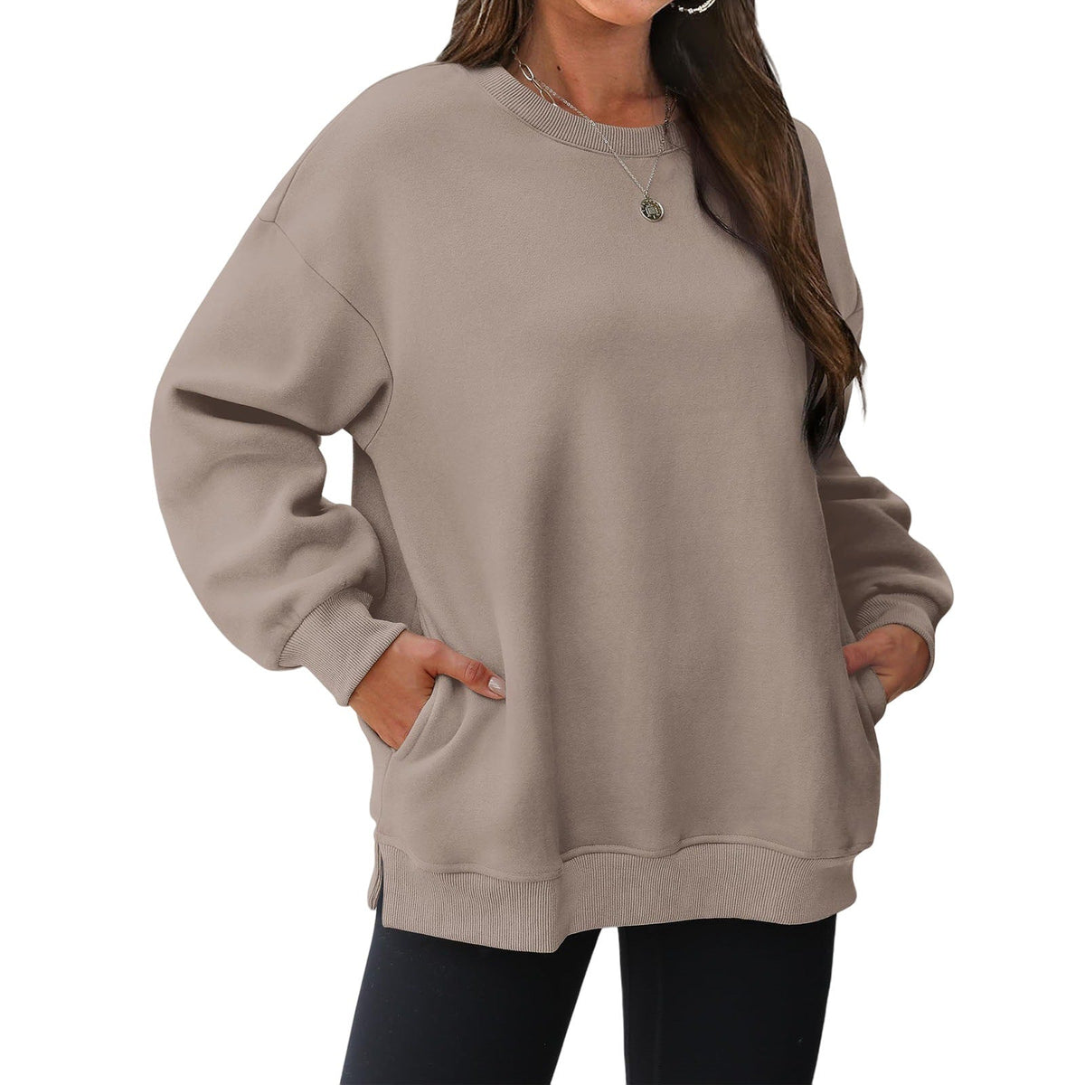 Zrall Women's long-sleeve sweatshirt with fleece lining and extra thickness