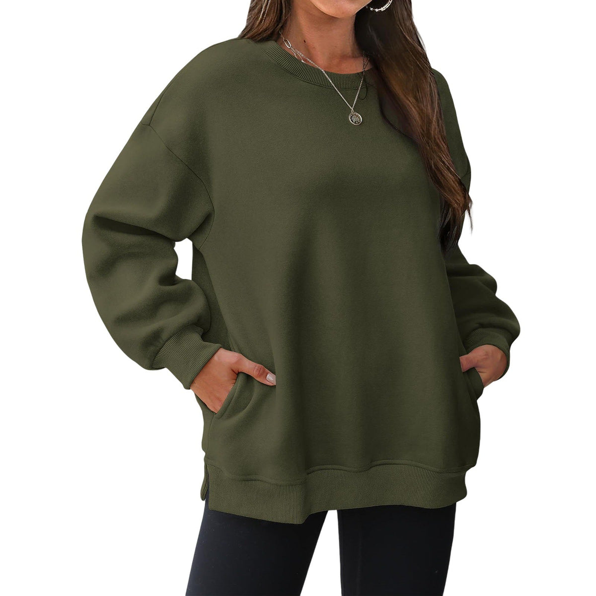 Zrall Women's long-sleeve sweatshirt with fleece lining and extra thickness