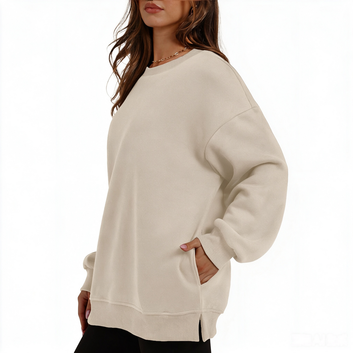 Zrall Women's long-sleeve sweatshirt with fleece lining and extra thickness
