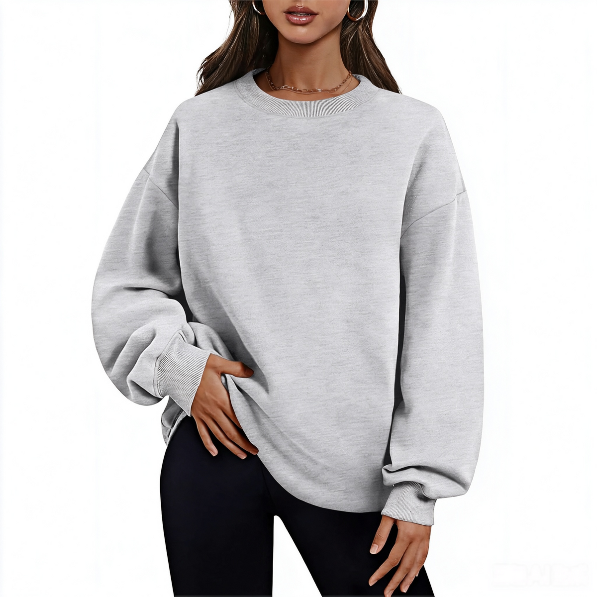 Zrall Women's long-sleeve sweatshirt with fleece lining and extra thickness