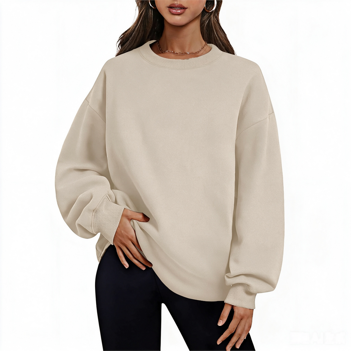 Zrall Women's long-sleeve sweatshirt with fleece lining and extra thickness