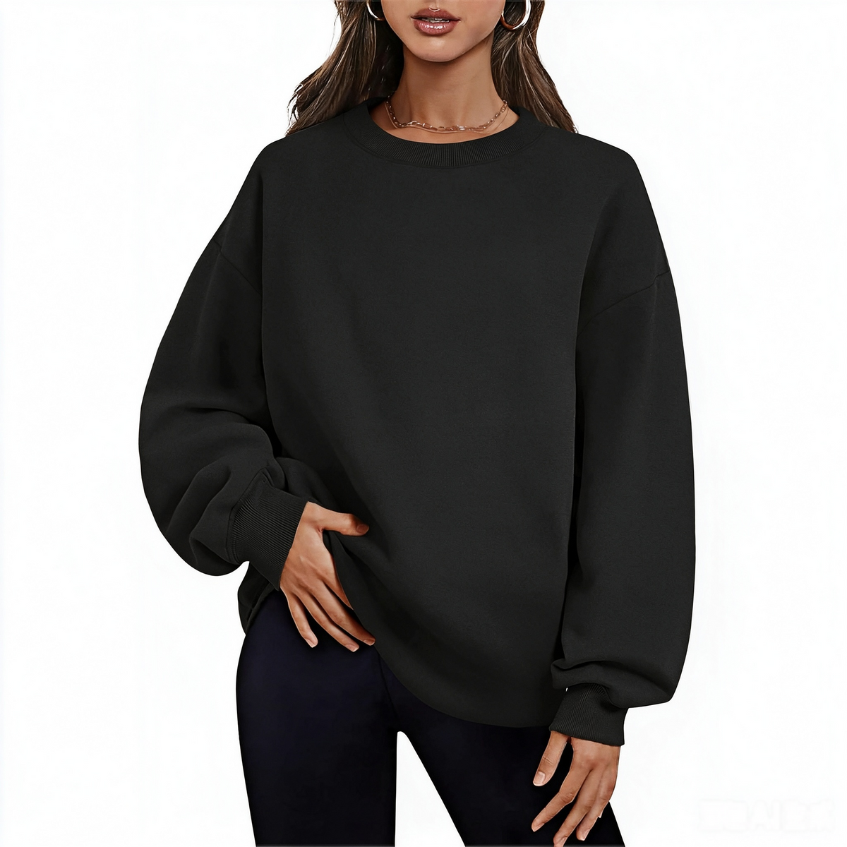 Zrall Women's long-sleeve sweatshirt with fleece lining and extra thickness