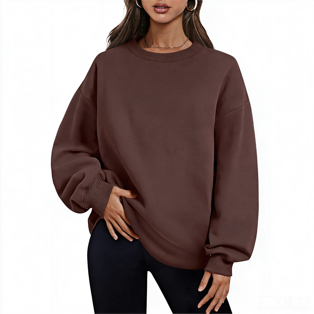Zrall Women's long-sleeve sweatshirt with fleece lining and extra thickness