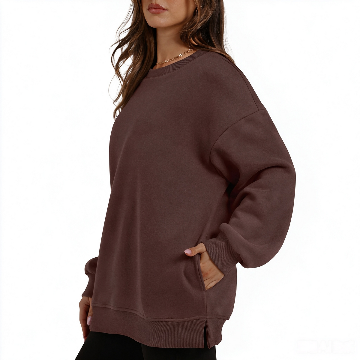 Zrall Women's long-sleeve sweatshirt with fleece lining and extra thickness