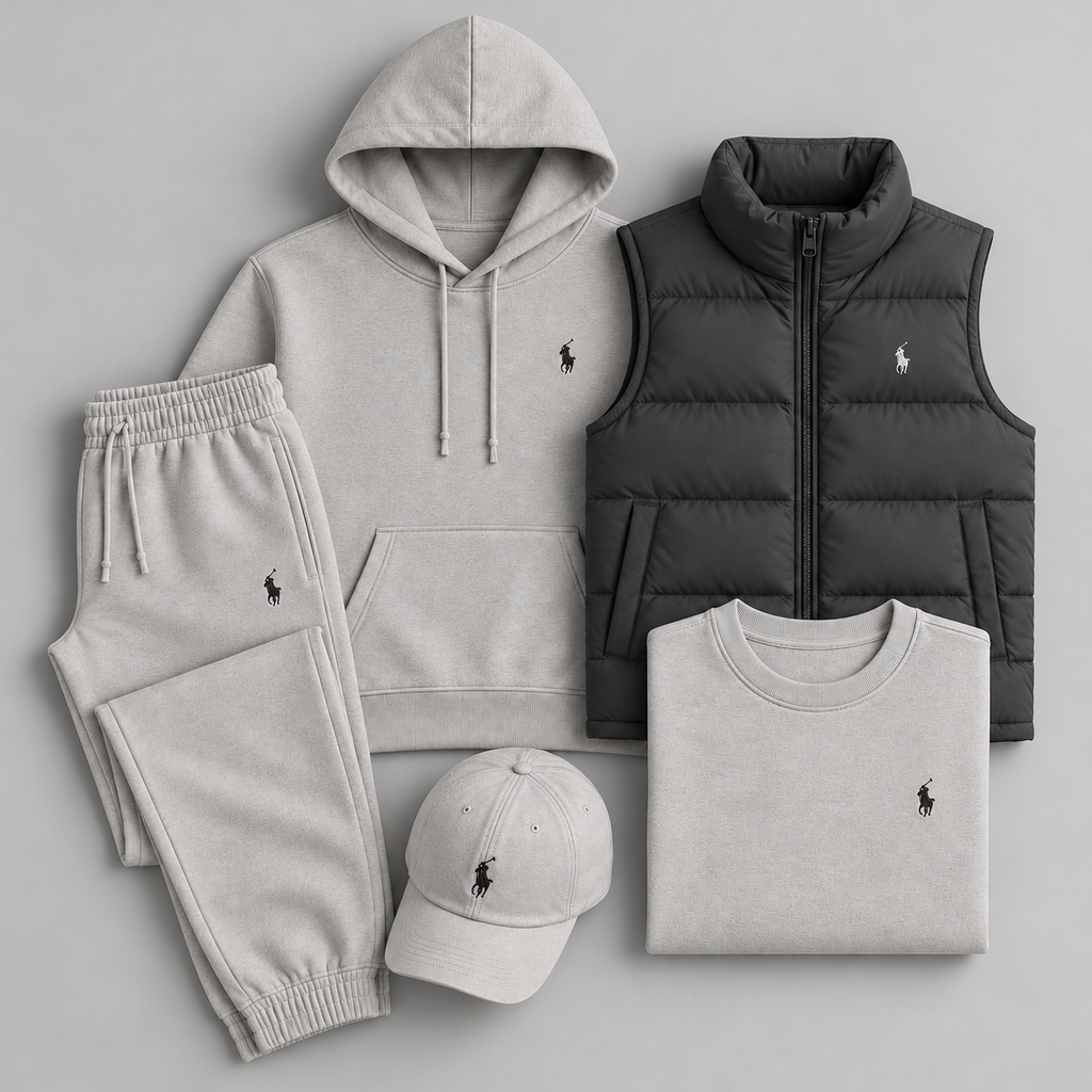 Men’s 5-Piece Puffer Vest & Hoodie Set