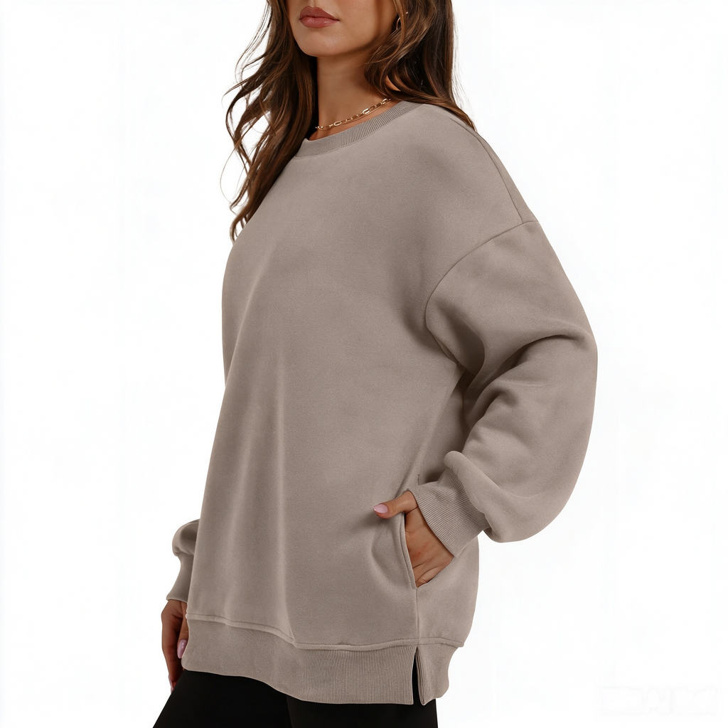 Zrall Women's long-sleeve sweatshirt with fleece lining and extra thickness