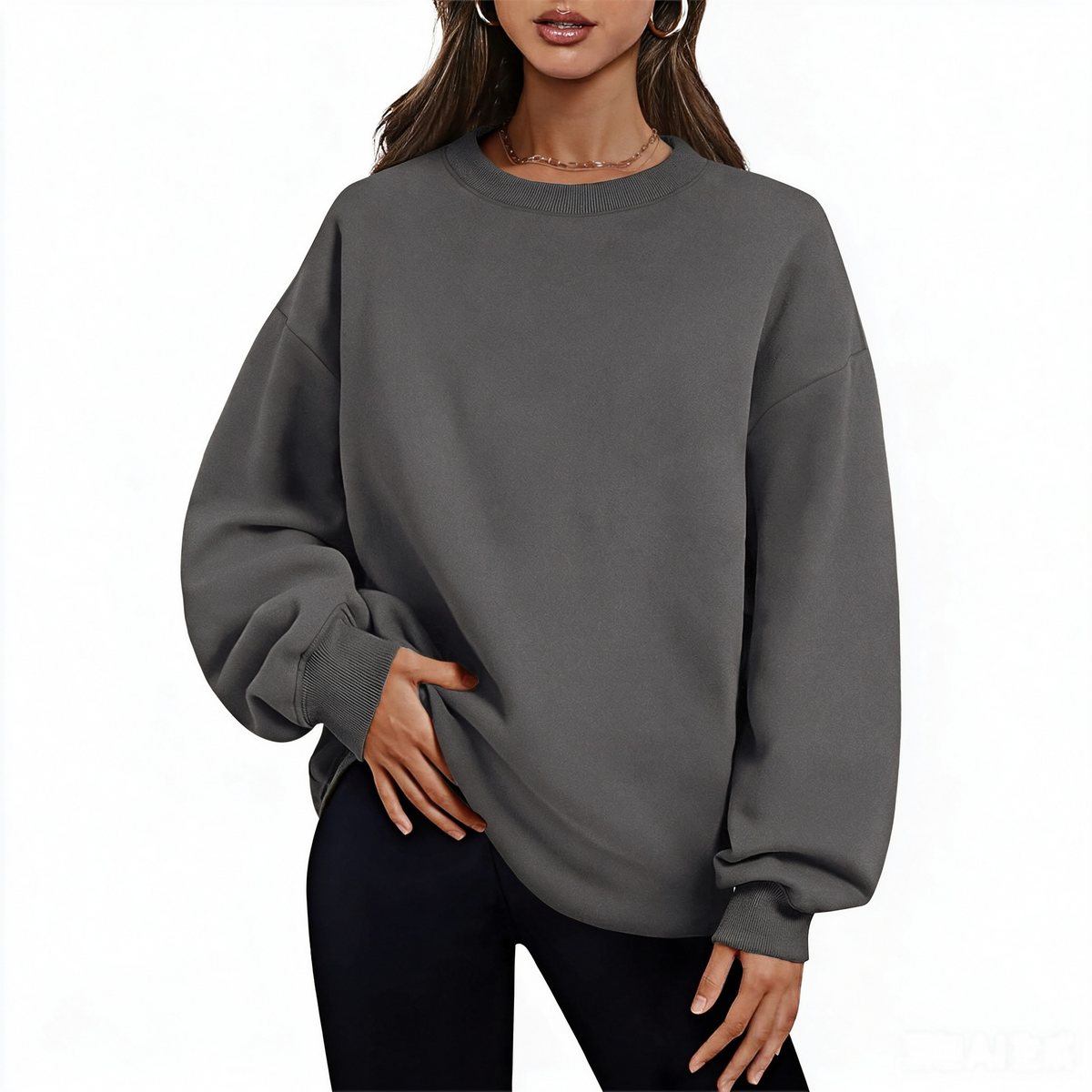 Zrall Women's long-sleeve sweatshirt with fleece lining and extra thickness