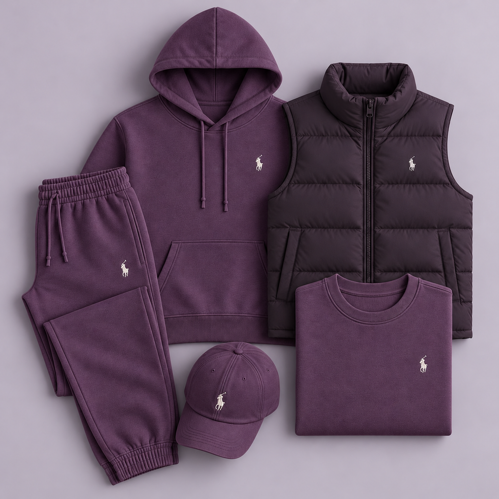 Men’s 5-Piece Puffer Vest & Hoodie Set