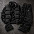 Quarter-Zip Fleece, Cargo Pants & Beanie 4-Piece Winter Outfit Set