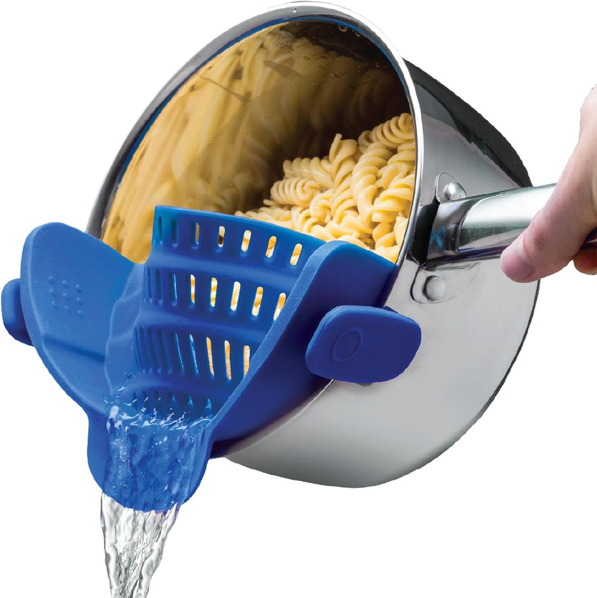 Silicone Clip-On Colander, Heat Resistant Drainer for Vegetables and Pasta Noodles, Kitchen Gadgets for Bowl, Pots, and Pans Utensils