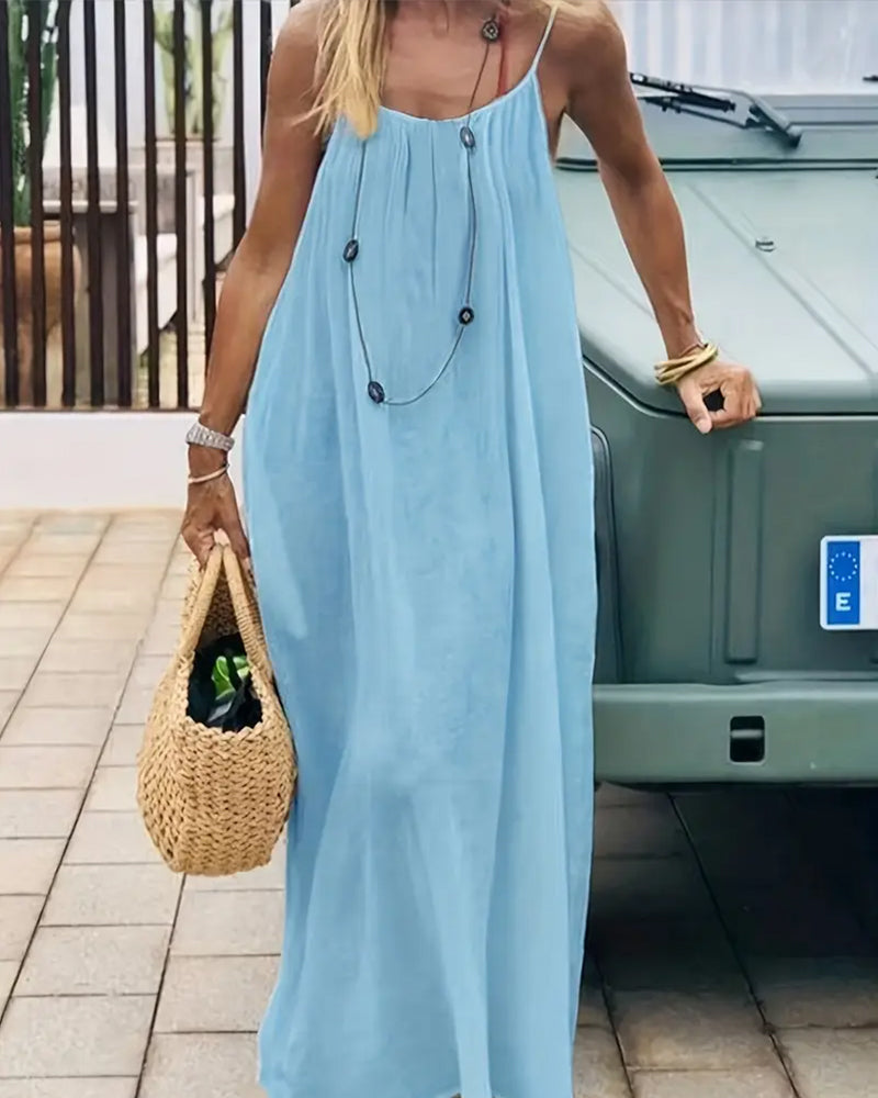 ☀️ Women's Solid Color Backless Cami Dress-lln