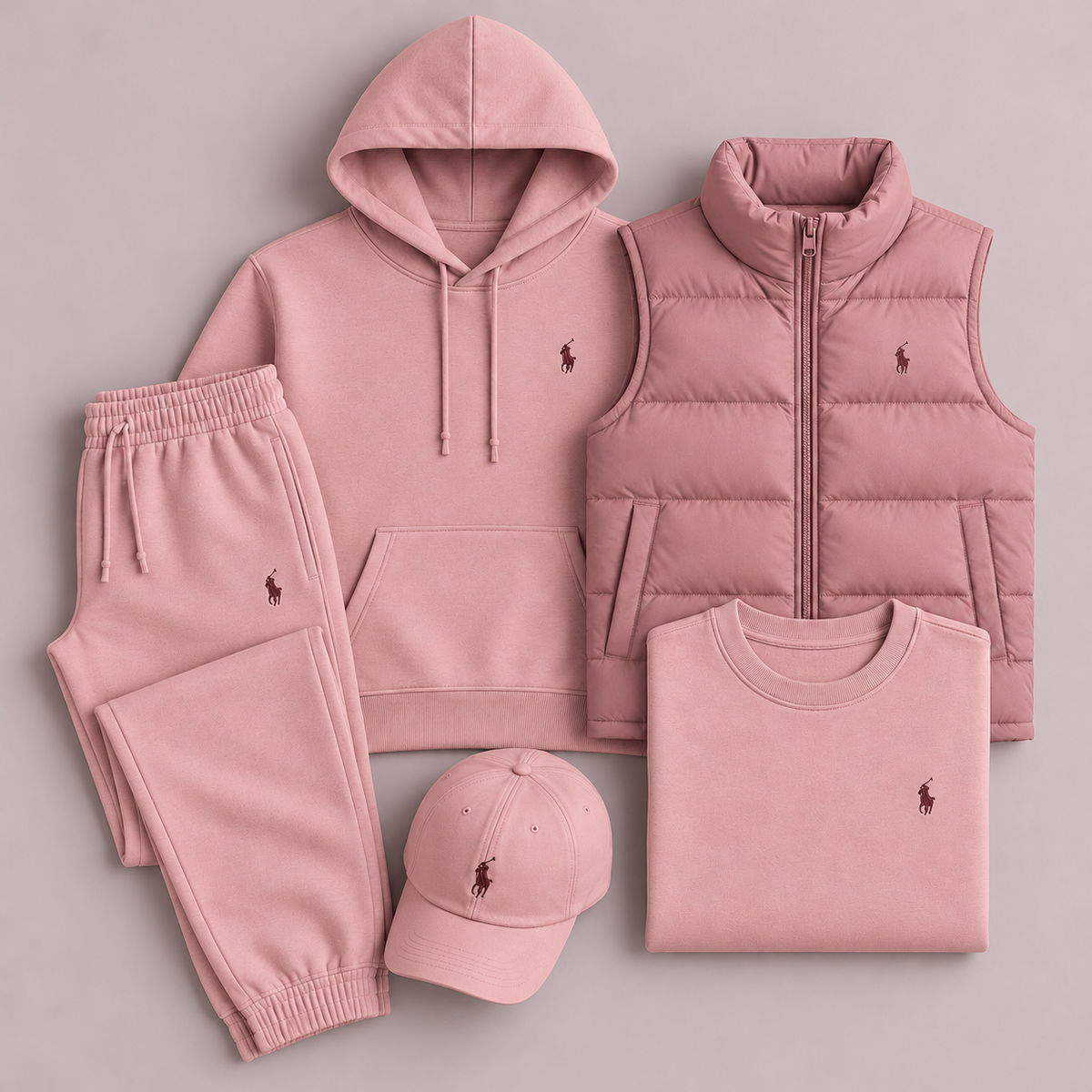 Men’s 5-Piece Puffer Vest & Hoodie Set